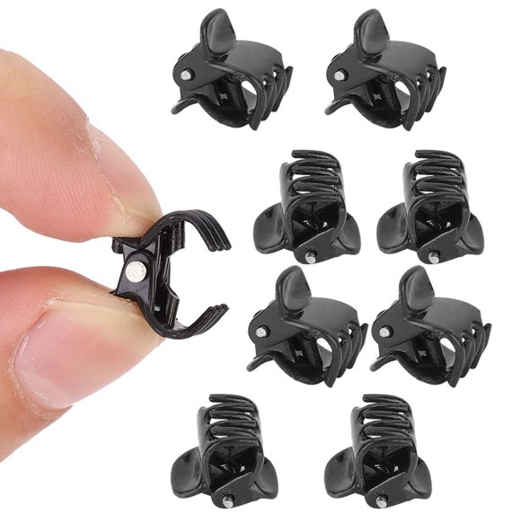 Haosie Mini Juego de Pinzas para el Cabello - 100 Elegantes Pinzas para la mandíbula de plástico Negro Antideslizantes Garras y Abrazaderas de Corona Accesorios para el Cabello para niñas y Mujeres