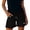 A-Black106, variant on Women's Distressed Denim Shorts Straight-Leg High Waist Pocketed Summer Trousers Solid Color Minimalist Beach Bottoms