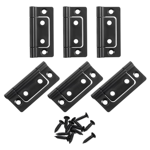 6Pcs 2x1 Inch Door Hinge Non-Mortise No Noise Plating, Dark
