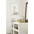 thumbnail image 5 of Kate and Laurel Sylvie Llama in Cottage Rose Bath Framed Canvas Wall Art by Amy Peterson Art Studio, 18x24 White, Modern Fun Decorative Bathtub Wall Art for Home Décor, 5 of 6