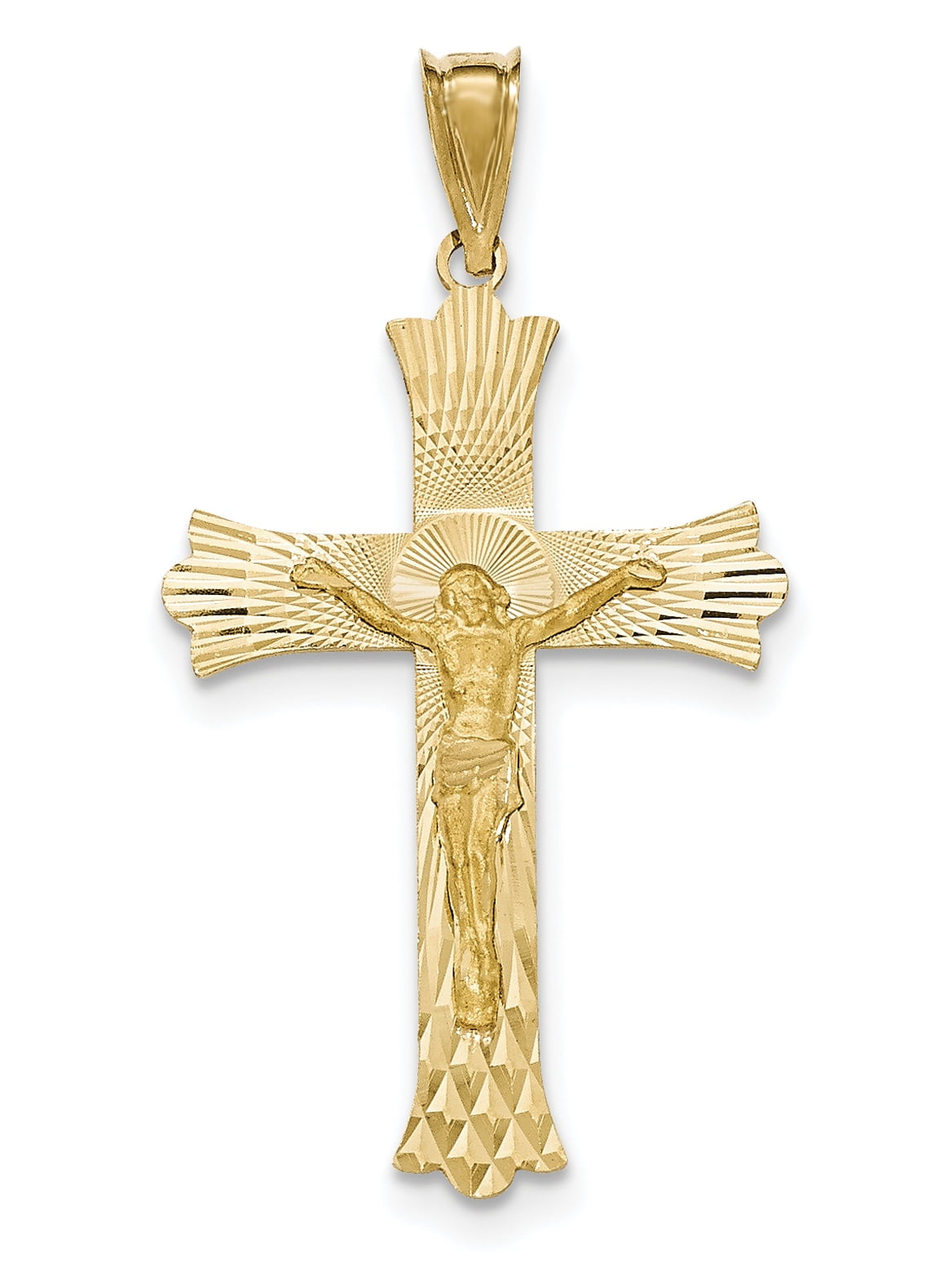 Mens 14k Gold Crucifix Pendant