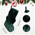 thumbnail image 3 of Dark Green Plush Christmas Stocking with Velvet Bow, Soft Striped Large Xmas Stocking, Fireplace Hanging Decoration for Home Staircase Holiday Decor, 3 of 7