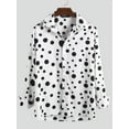 thumbnail image 3 of Men's Dot Printed Collar Long Sleeve Button Down Dress Shirts Causal Tops, 3 of 8