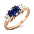 thumbnail image 2 of 1.50 Cts Blue Topaz 925 Sterling Silver Rose Vermeil Three-Stone Past, Present and Future Ring, 2 of 3
