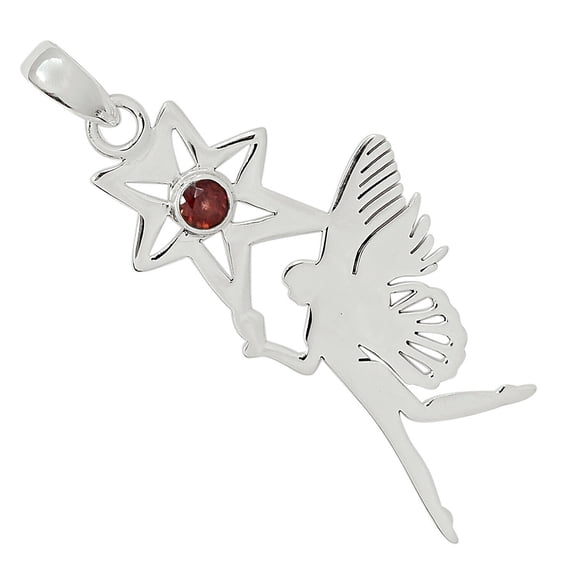 Garnet 925 Sterling Silver Pendant Jewelry ALLP-4993