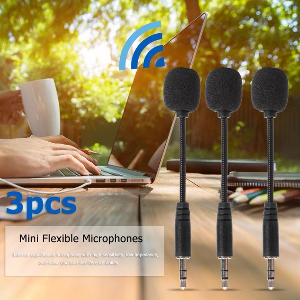 Accesorios para equipos de audio 3pcs Mini 3.5mm Jack Micrófono de capacitancia flexible Micrófono para teléfono PC portátil JShteea Nuevo