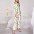 thumbnail image 3 of Saiise Gold Christmas Tree Print Women Soft Pajama Sets,Long Sleeve Sleepwear Button Up 2-Piece Pjs Lounge Sets-Medium, 3 of 7