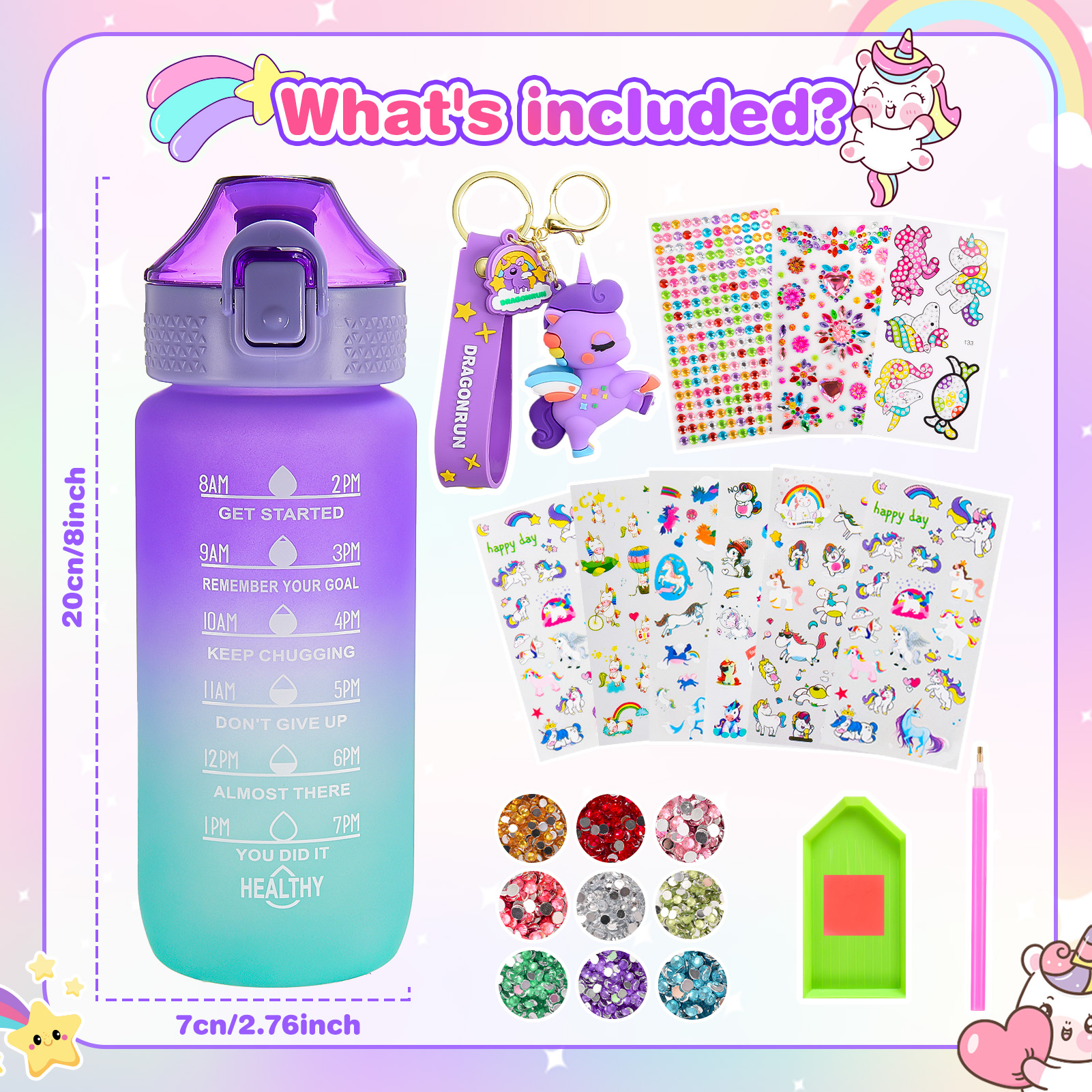 ATOPDREAM Unicorn Water Bottle Decoration Craft Kit photo 5