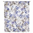 thumbnail image 2 of Purple Brown Spring Floral Sheer Curtains 45" Long, Watercolor Blooming Botanical Summer Light Filering Curtains, Breathable Simi Curtain Privacy Drapes for Kitchen Bathroom Small Window Treatment, 2 of 9