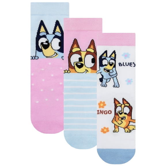 Bluey And Bingo 3 Pack Socks Girls Multicolor Sizes 1-8