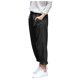 thumbnail image 1 of Pantalones de imitación de algodón y lino para mujer: pantalones holgados y finos de largo 9/10, poliéster, ropa informal de verano, 1 of 3