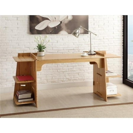 Large Convertible Craft Desk Amber Bamboo Walmart Com