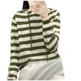 thumbnail image 2 of Qetyuw Womens Hooded Sweater with Drawstring Striped Batwing Long Sleeve Pullover Sweaters Casual Loose Fit Jumper, 2 of 4
