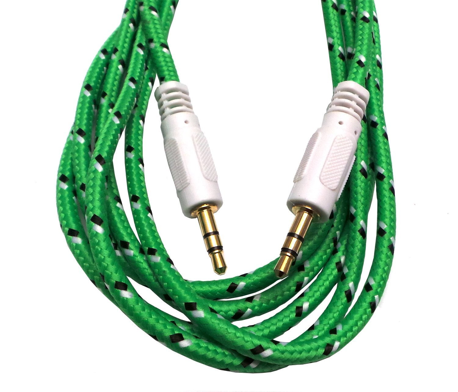 Premium 3.5mm Nylon Tangle Free Auxiliary Aux 6 Feet Male to Male