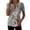 Z06 Gray, variant on Erwazi Women's Short Sleeve Printed Blouse Zip V Neck Trendy Relax Fit Pullover Summer Casual Tops