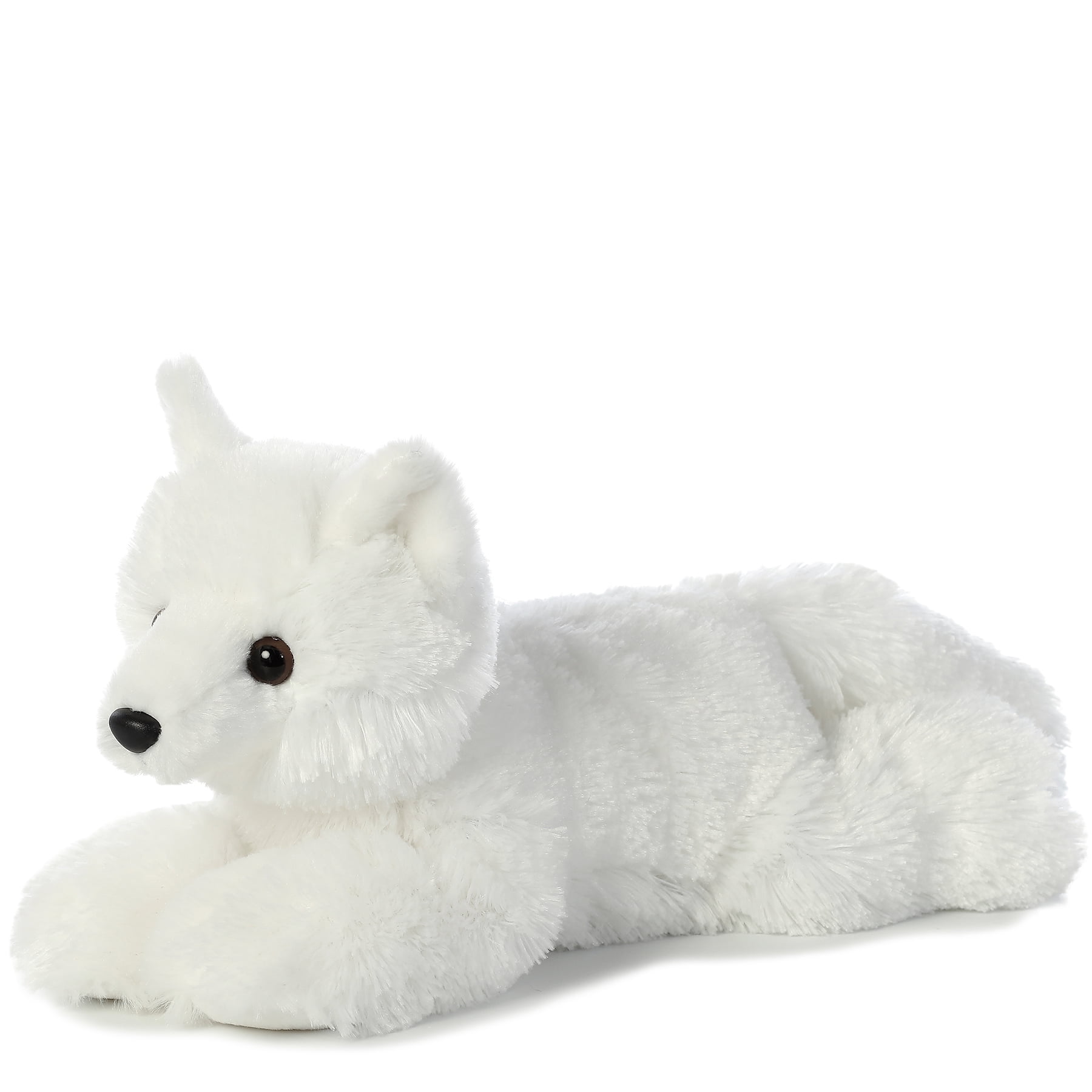 TheMogan 12" Arctic Fox Laying Pose Zoo Soft Plush Stuffed Animal Toy