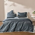 thumbnail image 2 of DONGTIAN New Solid Color Class a Lanjing Tencel Embroidery Four-Piece Bedding Ice Silk Quilt Cover, 2 of 6