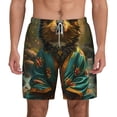 thumbnail image 2 of Picia Creekside Meditating Puppy pattern Mens Swim Trunks with Compression Liner Stretch Beach Shorts Quick Dry with Zipper Pockets No-Chafing Board Shorts-X-Large, 2 of 9