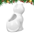 thumbnail image 4 of Mini maceta de cerámica con forma de gato de dibujos animados, para plantas suculentas, soporte para bolígrafos, decoración de escritorio para el hogar y la oficina (blanco), 4 of 7