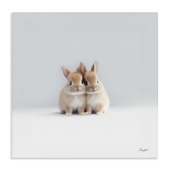 Stupell Industries Eclectic Tiny Baby Bunnies Pair Canvas Art, 17 x 17, by Roozbeh