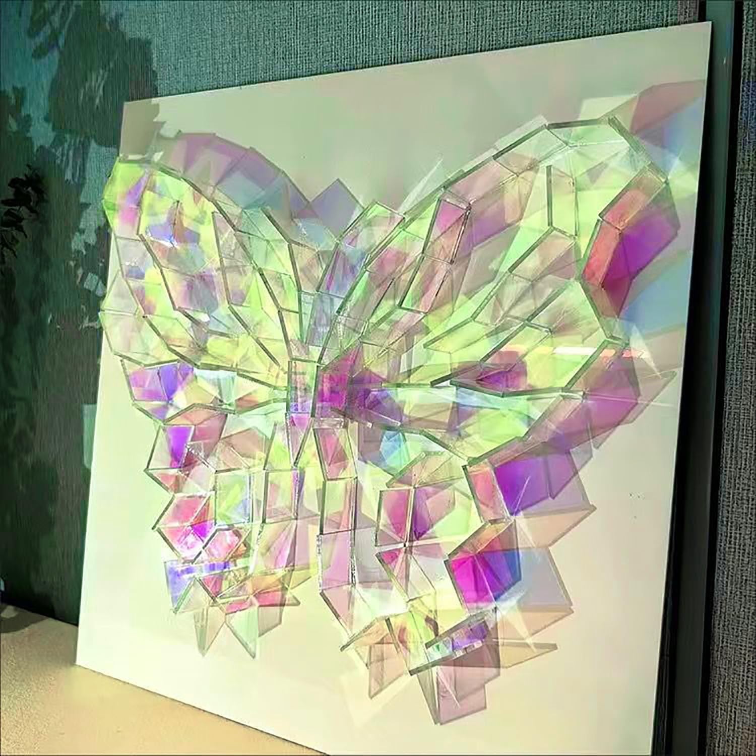 Mini Rainbow Holographic Acrylic Squares 100 Pack Double Sided Holo Tiles 3 X 3 For Diy Crafts Mosaic Art Jewelry (Clear)