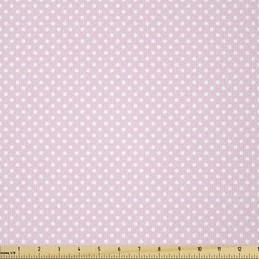 Polka Dots Fabric by The Yard, Tiny Little Retro Circles Vintage Style Geometric Round Motifs Composition, Stretch Knit Fabric for Clothing Sewing and Arts Crafts, 1 Yard, Pink White, by Ambesonne