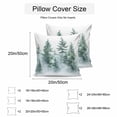 thumbnail image 3 of Waterproof Throw Pillow Covers Set of 2, 24x24 Inch Forest Green Ombre Decorative Pillowcases Outdoor Pillow Slip Cushion Covers Set for Couch Tent Watercolor Sage Green Trees, 3 of 7