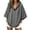 Dark Gray, variant on Yigetop Women's Oversized Batwing 3/4 Sleeve Zip up Hoodie Tops Loose Lightweight Jacket with Pockets Casual Outerwear for Daily Street Weekend Wear Black L