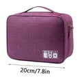 thumbnail image 2 of Large Capacity Cable Organizer Bag with Multiple Compartments - Charger Organizer - Travel Electronics Accessories Storage Case for Chargers Cords Usb, Portable Tech Pouch Navy, 7.8", 1Pcs, 2 of 5