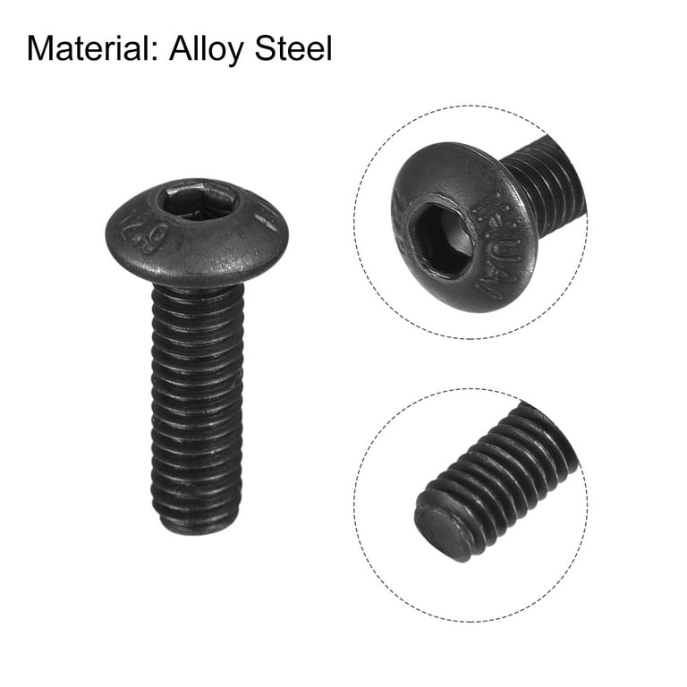 Uxcell M3x10mm Hex Socket Button Head Cap Bolts Screws Alloy Steel Black  100 Pack 