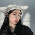 thumbnail image 3 of Women Beret Hat French Cotton Beret Beanie Cap Classic Solid Color Autumn Winter Hats, 3 of 4