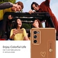 thumbnail image 4 of Samsung Galaxy S20 FE Case, Galaxy S20 FE 4G/5G Phone Case Love Heart Cute Case with Wristband Kickstand Holder Soft TPU Plating Bumper Protective Galaxy S20 FE Phone Case Cover, Brown, 4 of 16