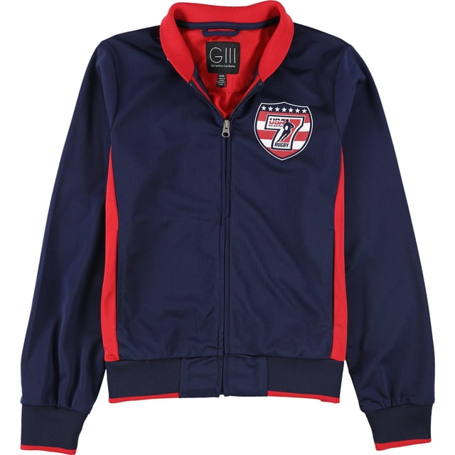 G-III Sports Womens USA Sevens Tournament Bomber chamarra, azul, mediano