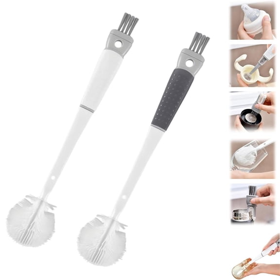 Noothes Silicone Bottle Brush 360 Flexible Long Handle Baby Bottle Brush for Narrow Neck Bottles Deep Cleaning Water Bottle Cleaner Brush
