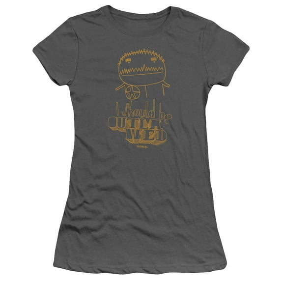Squidbillies Outlawed S/S Junior Women's T-Shirt Sheer Charcoal