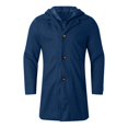 thumbnail image 4 of QHFBli Mens Trench Coat for Winter Men's Winter Wool Overcoat Long Anorak Jacket Fashionable Warm Soft Blue XXL, 4 of 4