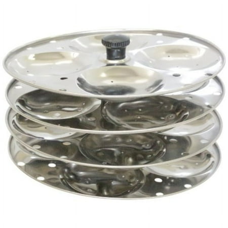 Tabakh Stainless Steel 4-Rack Idli Stand, Makes 16 Idlis