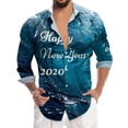 thumbnail image 1 of Camisas Hombre Manga Larga Camisa de manga larga con solapa con botones y estampado digital 3D para hombre de Año Nuevo y Festival de Primavera (Watermelon Red, 3XL), 1 of 5