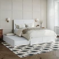 AFI Canyon White Solid Wood Platform Bed with Matching Footboard & Full Trundle, Full