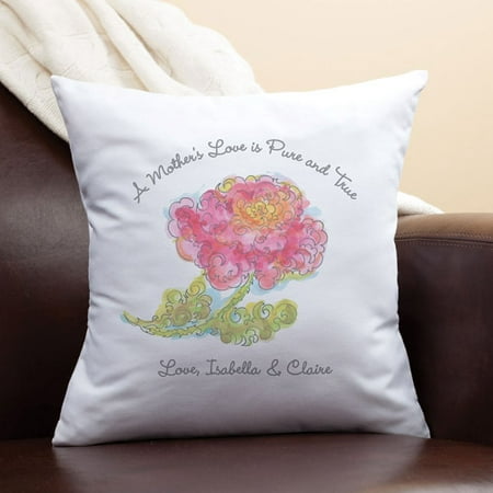 Personalized Gift for Mom - A Mother's Love Peony Throw Pillow