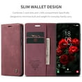 thumbnail image 3 of CaseMe Leather for Samsung Galaxy S24 5G Case, Flip Wallet Leather Case with Card Holder Magnetic Closure Shockproof Kickstand Protective Phone Cases Cover for Samsung Galaxy S24 5G 6.2-inch,Wine Red, 3 of 12