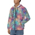 thumbnail image 3 of Kdxio blue pink colorful cracked texture Print Men Hoodies Casual Hoodies for Men with Zip Pockets Full Zip Long Sleeve Sweatshirt Sports Hooded Jacket-3X-Large, 3 of 5