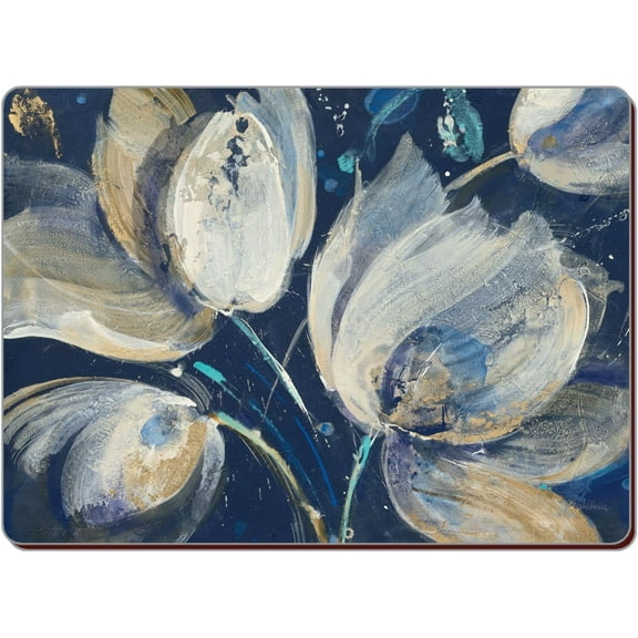 CounterArt Set of 2 Hardboard Placemats, Midnight Garden