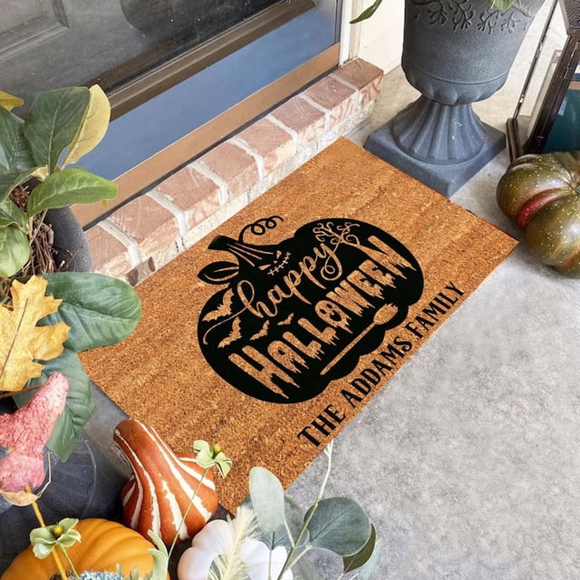 Halloween Pumpkin Area Rug Bright Pumpkin Floor Mats Slip Resistants Floor Mats For Front Door Bathroom Kitchen Room