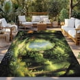 thumbnail image 2 of Forest Outdoor Rug for Patio/Deck/Porch, Non-Slip Large Area Rug 4 x 6 Ft, Nature Woodland Spring Scenic Green Trees Flower Indoor Outdoor Rugs Washable Area Rugs, Camping Rug Carpet Runner, 2 of 8