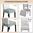 thumbnail image 4 of CZL 2 Pack Dining Chair Covers, Zipper Design Dining Chair Seat Covers Set of 2, kitchen Chair Covers, Stretch Jacquard Seat Covers for Dining Room Chairs with Armrests (Gray, Small), 4 of 8
