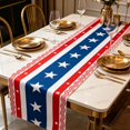 thumbnail image 7 of Dtchengua July 4th Table Runner - Patriotic Red Blue and White Decoration for 250th Anniversary Memorial Day Independence Day USA American Holiday Kitchen Dining Room Decor Party, 7 of 7