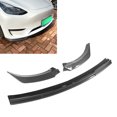 thumbnail image 3 of 3 Pieces Chin Spoiler Splitter Front Bumper Lip Diffuser Kit ABS Replacement For Model Y 2020-2022, 3 of 8