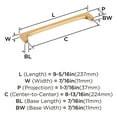 thumbnail image 6 of Amerock Merced 8-13/16 inch (224mm) Center-to-Center Champagne Bronze Cabinet Pull, 6 of 7