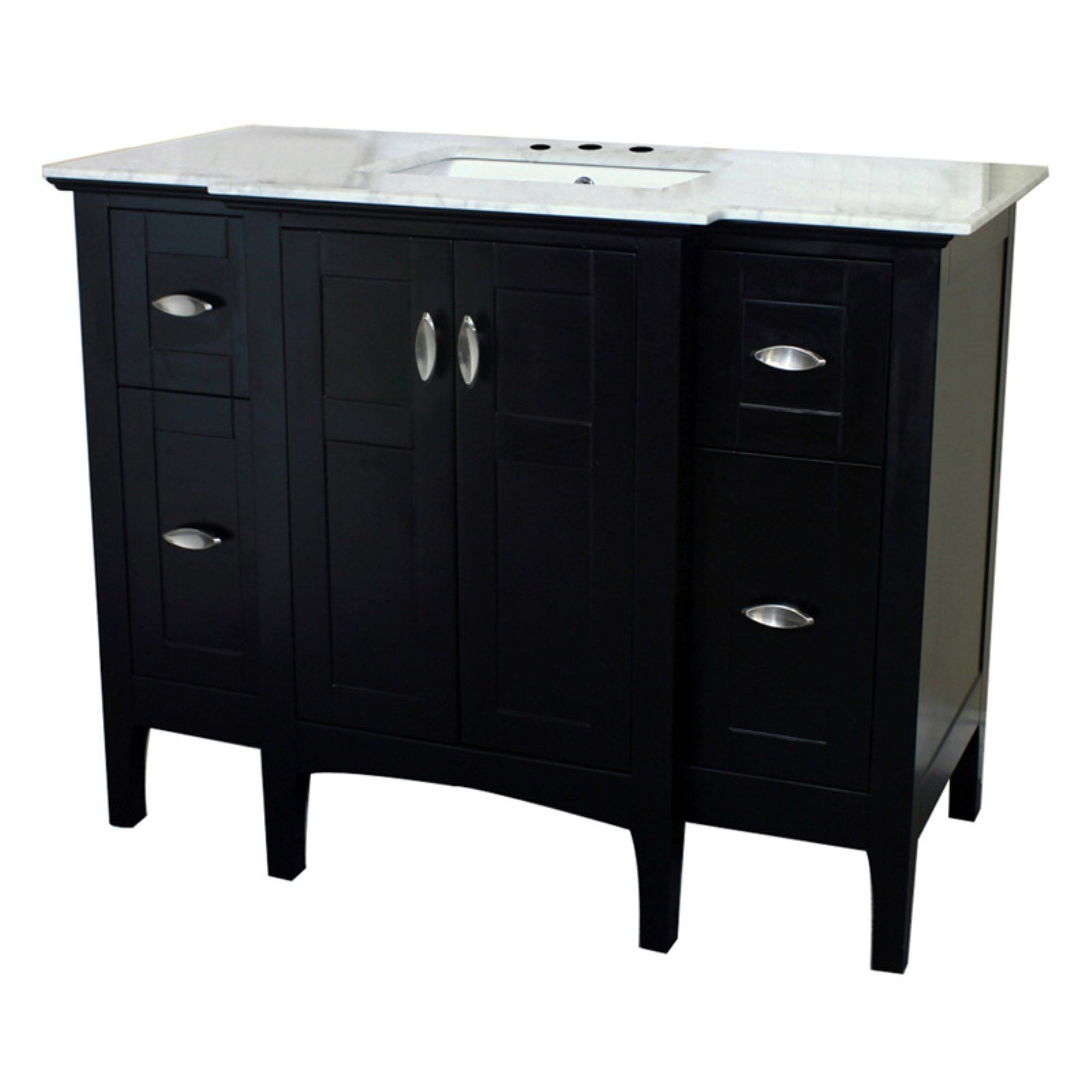 45 in Single sink vanity in espresso with marble top in white Walmart